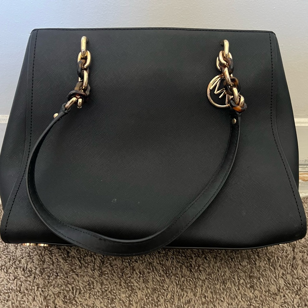 Michael Kors Black Leather Shoulder Bag
